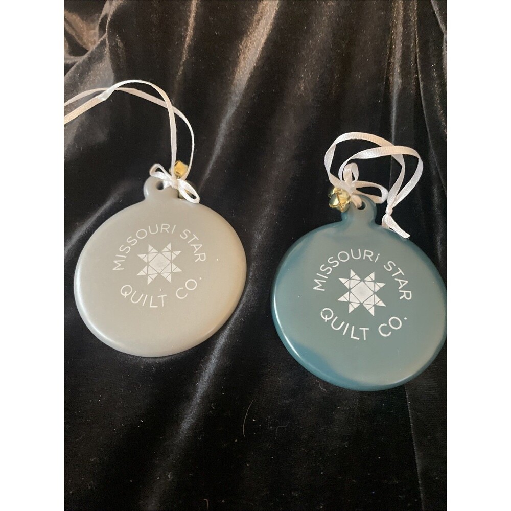 Set of 2 Ceramic Ornaments Missouri Star Quilt Co Christmas Ornaments